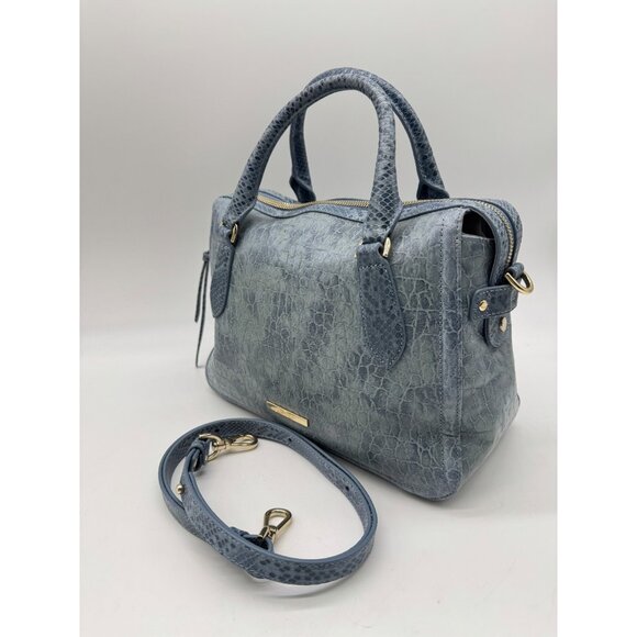 BRAHMIN Micaela Zostera leather small satchel crossbody -Bellbottom blue - Picture 6 of 15